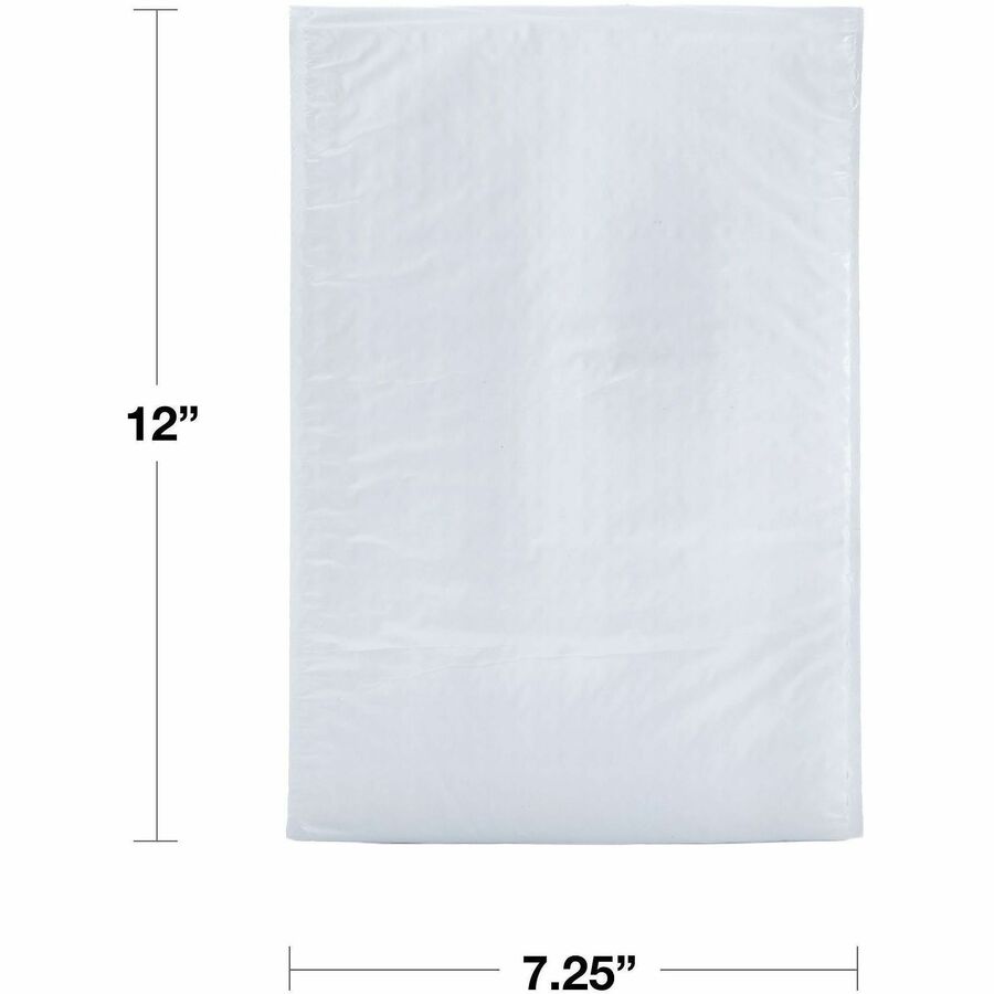 Lindenmeyr Explorer Poly Self-Seal Bubble Mailers - Bubble/Shipping - #1 - 7 1/4" Width x 12" Length - Self-sealing - White - Polyethylene - 100 / Carton - Kennedy Office