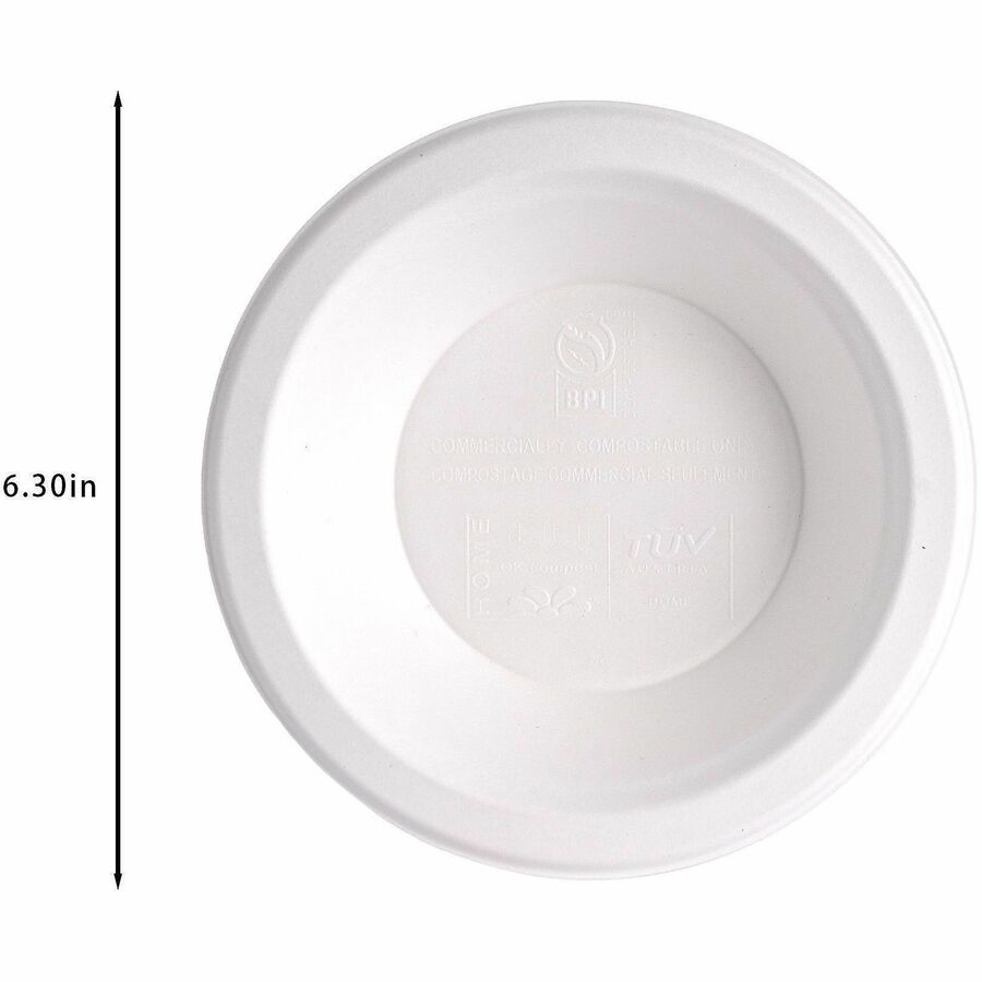 Picture of BPI Certified Compostable Paper Bowl, White, Sugarcane Paper, Microwave Safe, 1 BX/CT, 1 BX/CT