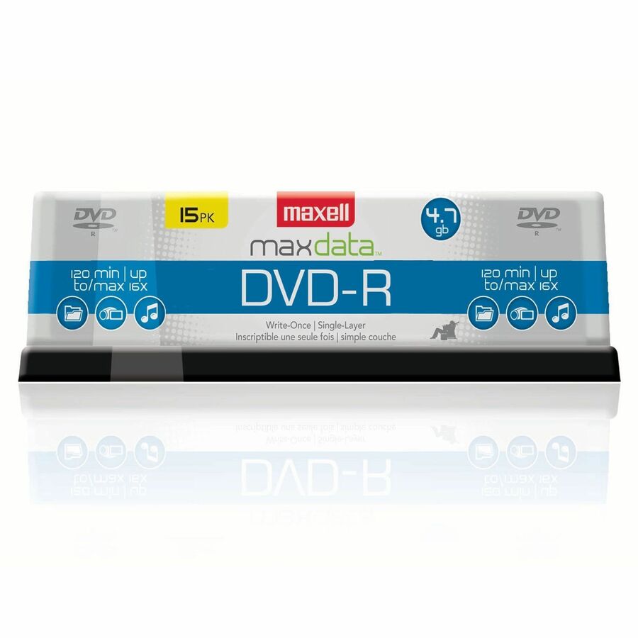 DVD-R WRITE ONCE 4.7GB UP TO 120 MIN RECORDING 15PK SPINDLE