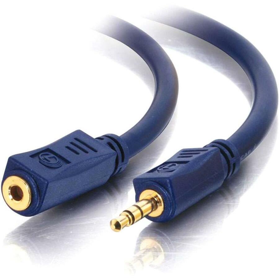 C2G (Velocity) - Rallonge de câble audio stéréo 3,5 mm - Mini-téléphone mâle - Mini-téléphone femelle - 7,62 m - Blue (40610)