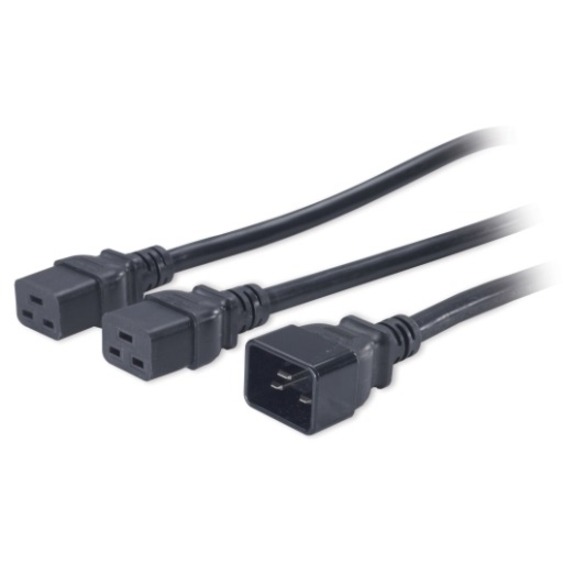POWER CORD SPLITTER, C20 TO (2)C19, 1.8M