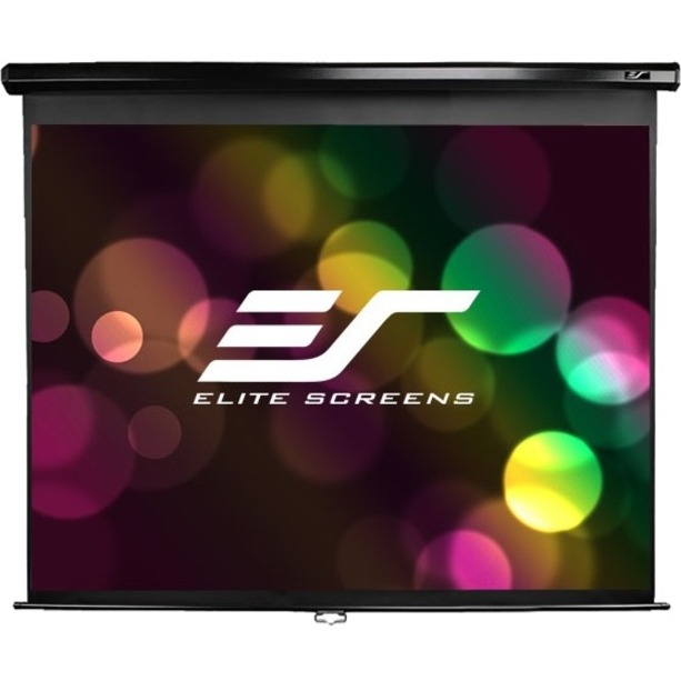 MANUAL PULL DOWN PROJECTOR SCREEN. 84 DIAG. VIEWING SIZE 39X70, ACTUAL SCREEN SI