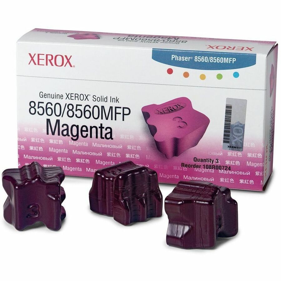 GENUINE XEROX SOLID INK MAGENTA, PHASER 8560/8560MFP (3 STICKS) FOR PHASER 8560M
