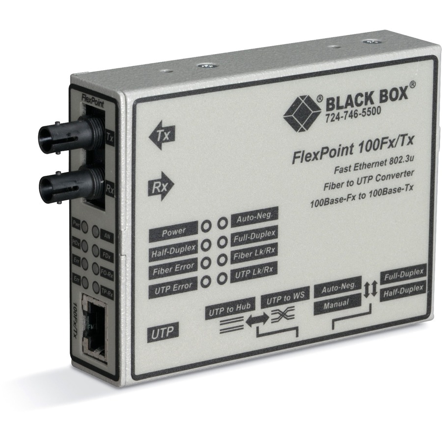 FAST ETHERNET (100-MBPS) MEDIA CONVERTER - 100-MBPS COPPER TO 100-MBPS MULTIMODE