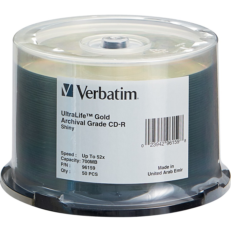 VERBATIM UltraLife 52x CD-R Media - 700MB - 50 Pack (96159)