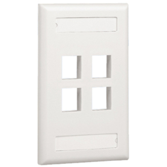 SGL GANG FLUSH MOUNT V FACEPLT LBL WHT