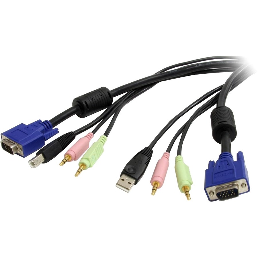 STARTECH Câble KVM USB VGA 4-en-1 de 10 pieds avec audio et microphone