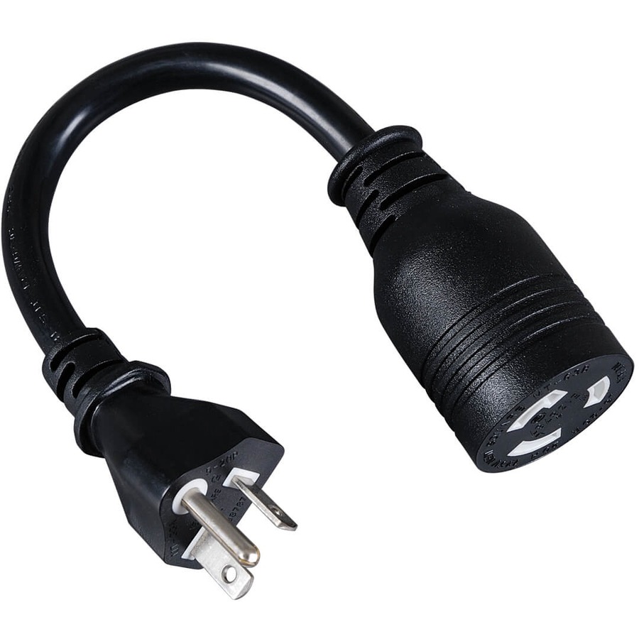 Power Cord Adapter, Nema L5-20r to Nema 5-20p - Heavy-Duty, 20a, 120v, 12 Awg, 8.66-In. (21.99 Cm), Black