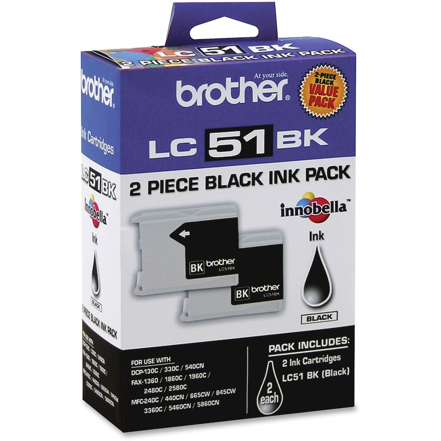 2PK INK CARTRIDGE BLACK FOR .FAX1360 FAX2480C DCP130C MULTI 5