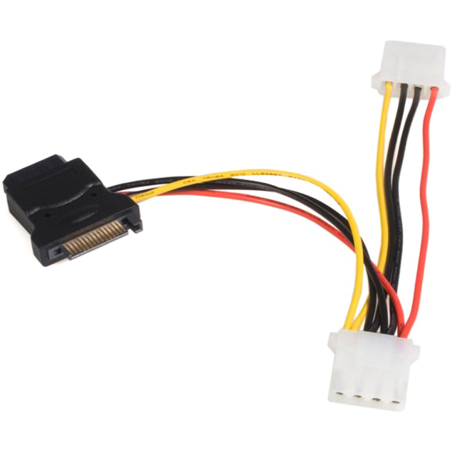 LP4 TO SATA 15PIN POWER ADAPTER F/M WITH 2 ADDITIONAL LP4