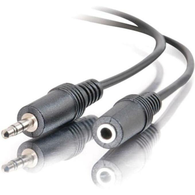 Câble d&#39;extension audio stéréo C2G - Mini-téléphone stéréo femelle - Mini-téléphone stéréo mâle (Noir) - 7,62 m (40409)