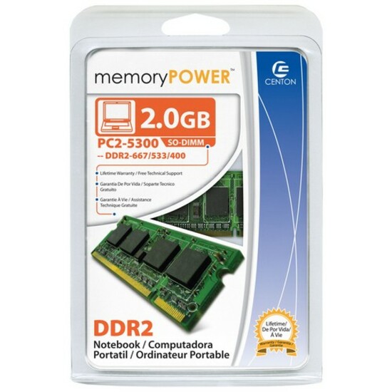 CENTON PC2-5300 (667MHZ) DDR2 SODIMM MEMORY 2GB : 2GB667LT