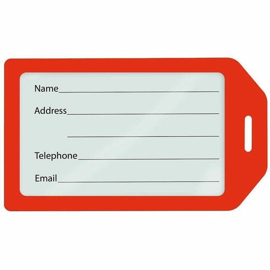 RED, RIGID LUGGAGE TAG CARD HOLDER W/CLE