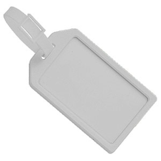 WHITE, RIGID LUGGAGE TAG CARD HOLDER W/C