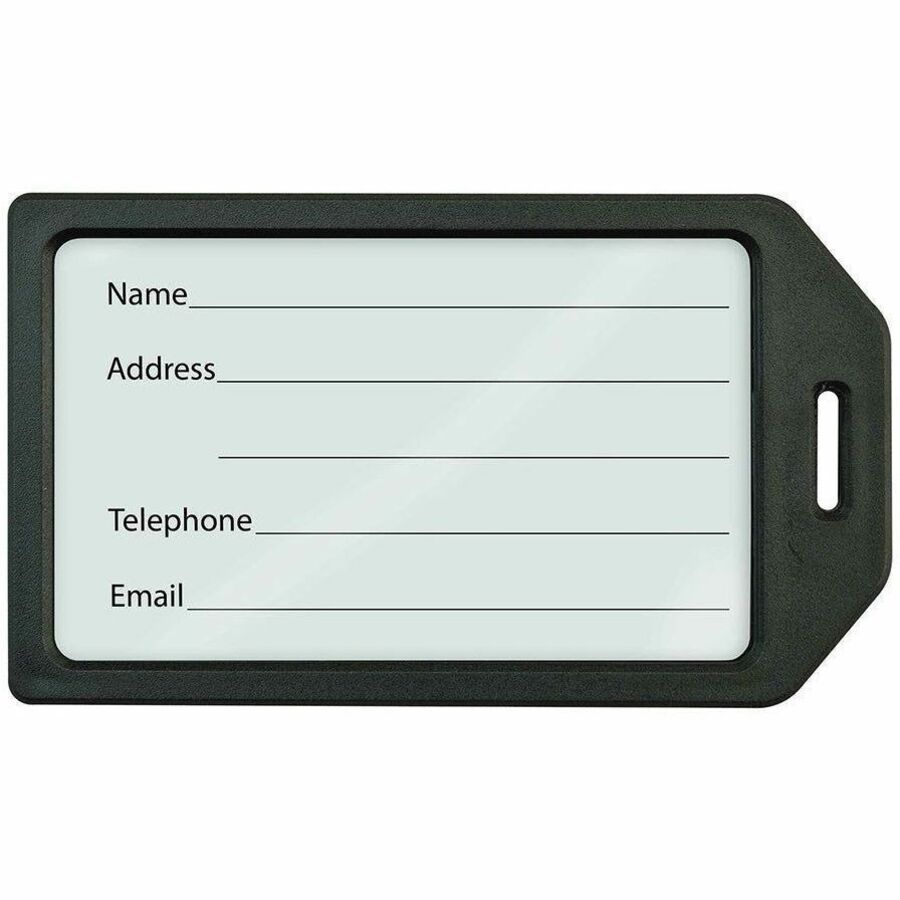BLACK, RIGID LUGGAGE TAG CARD HOLDER W/C