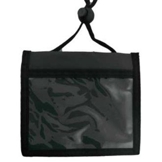 BLACK, 3-POCKET CREDENTIAL HOLDER W/CORD