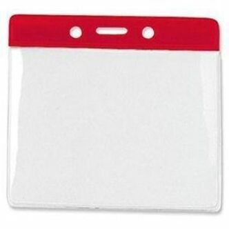 BADGE HOLDER, EXTRA LARGE RED BAR VINYL BADGE HOLDER, MINIMUM ORDER QUANTITY: 1