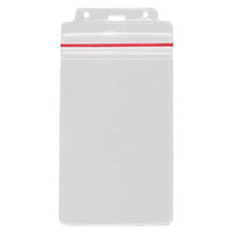 4X6IN (ID) VERTICAL ZIP-LOCK W/RED, STRI
