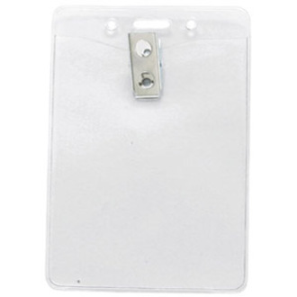 VERT 4 X 3IN BADGE HOLDER W/ 2-HOLE CLI