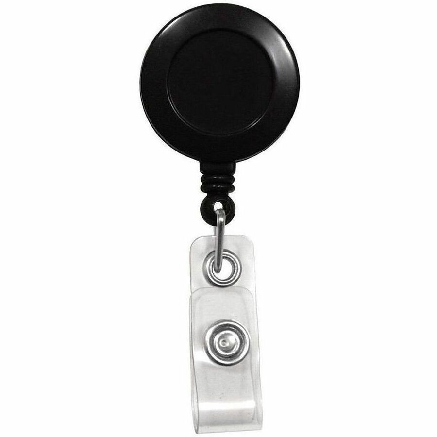 BLACK, ROUND SPRING CLIP REEL, NO STICKE