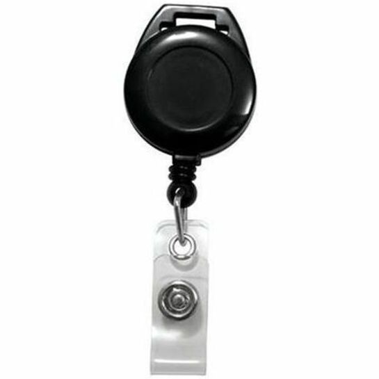 BLACK, ROUND BADGE REEL, W/CLEAR VINYL S