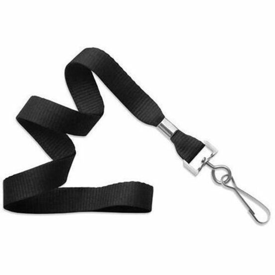 BLACK, 5/8IN, FLAT WOVEN NYLON LANYARD W