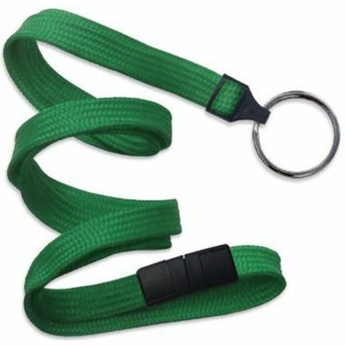 GREEN, 3/8IN BREAK AWAY LANYARD W/BLACK,