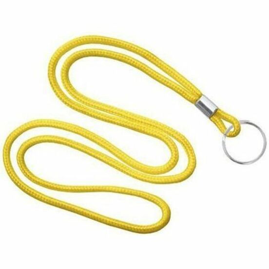 YELLOW, ROUND WOVEN NYLON LANYARD W/NICK