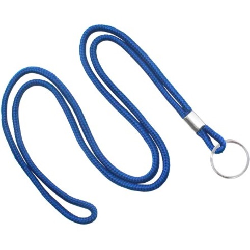 ROYAL BLUE, ROUND WOVEN NYLON LANYARD W/