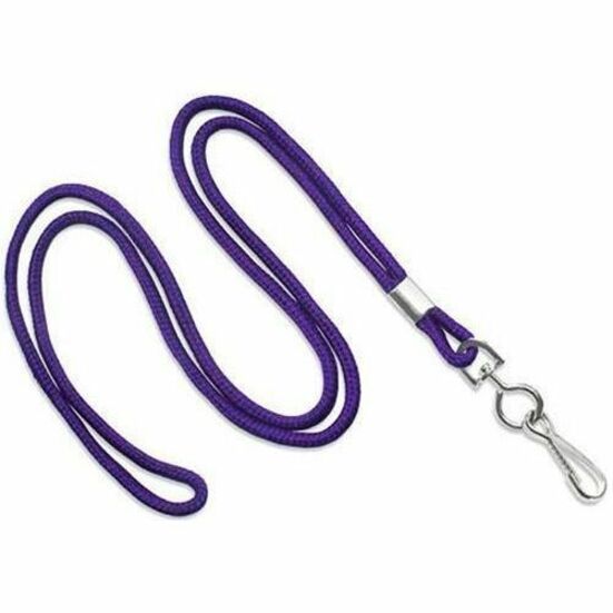 LANYARD STANDARD, PURPLE, ROUND WOVEN NYLON LANYARD W/NICKEL PLATED STEEL SWIVEL