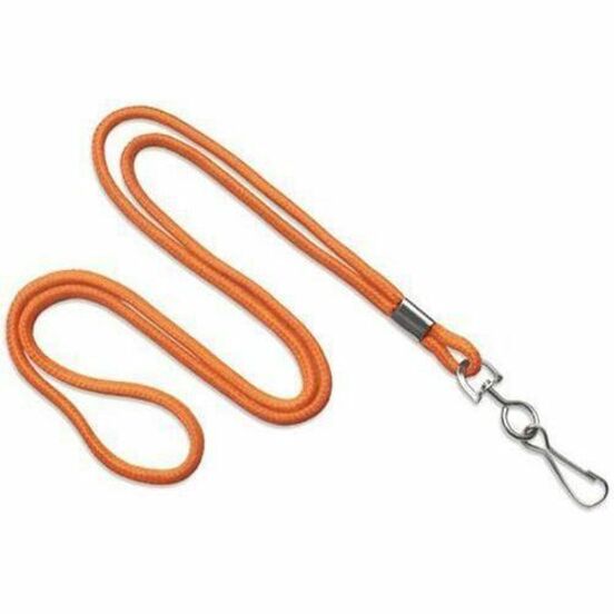 LANYARD STANDARD, ORANGE, ROUND WOVEN NYLON LANYARD W/NICKEL PLATED STEEL SWIVEL