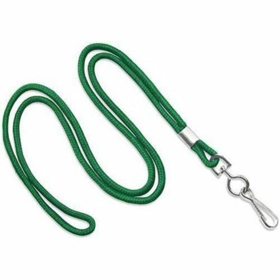 LANYARD STANDARD, GREEN, ROUND WOVEN LANYARD W/NICKEL PLATED STEEL SWIVEL HOOK,