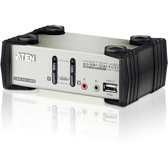 THE CS1732B IS A TWO PORT KVMP SWITCH COMBINED WITH A TWO-PORT USB 2.0 HUB. AS A