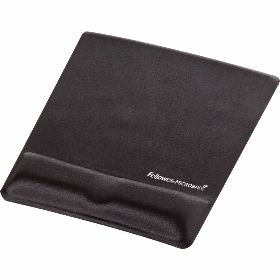 MOUSEPAD/WRIST SUPPORT W/MICROBAN - BLAC