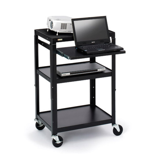 AV CART W/SLIDE OUT NOTEBOOK SHELF, ADJUSTABLE HEIGHT, 24W X 18D X 27-43H, WELDE