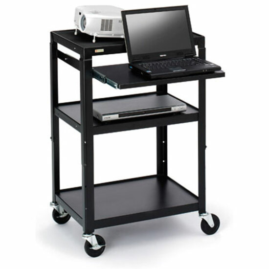 AV CART W/SLIDE OUT NOTEBOOK SHELF, ADJUSTABLE HEIGHT, 24W X 18D X 27-43H, WELDE