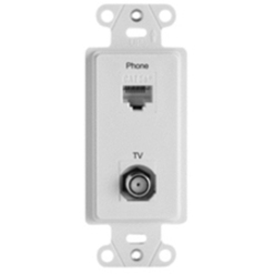 PRE-CON 2PORT STP PH RJ45 TV F(M6) WH
