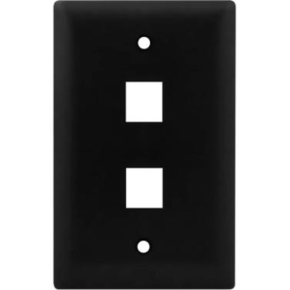 1G WALL PLATE 2-PORT BK (M10)
