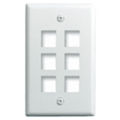 1G WALL PLATE 6-PORT WH (M10)