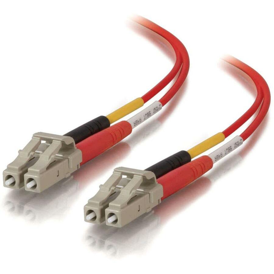 C2G 2M LC-LC 50/125 OM2 DUPLEX MULTIMODE FIBER OPTIC CABLE (PLENUM-RATED) - RED