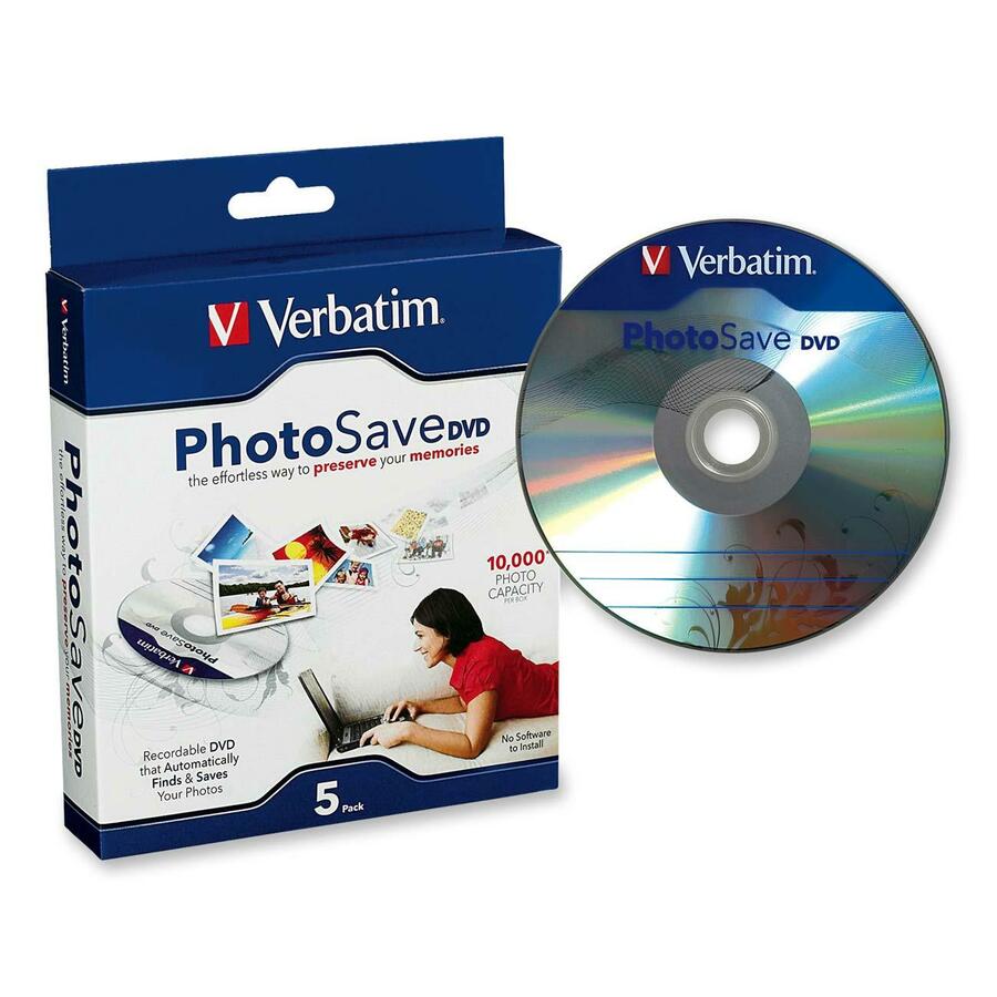 5PK DVD-R 8X 4.7GB PHOTOSAVE SLIM CASE