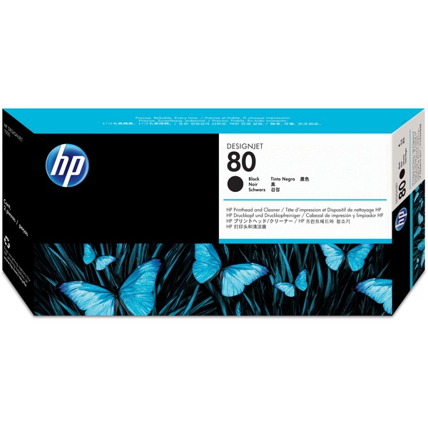 HP 80 Printhead/Printhead Cleaner, Black (C4820A)