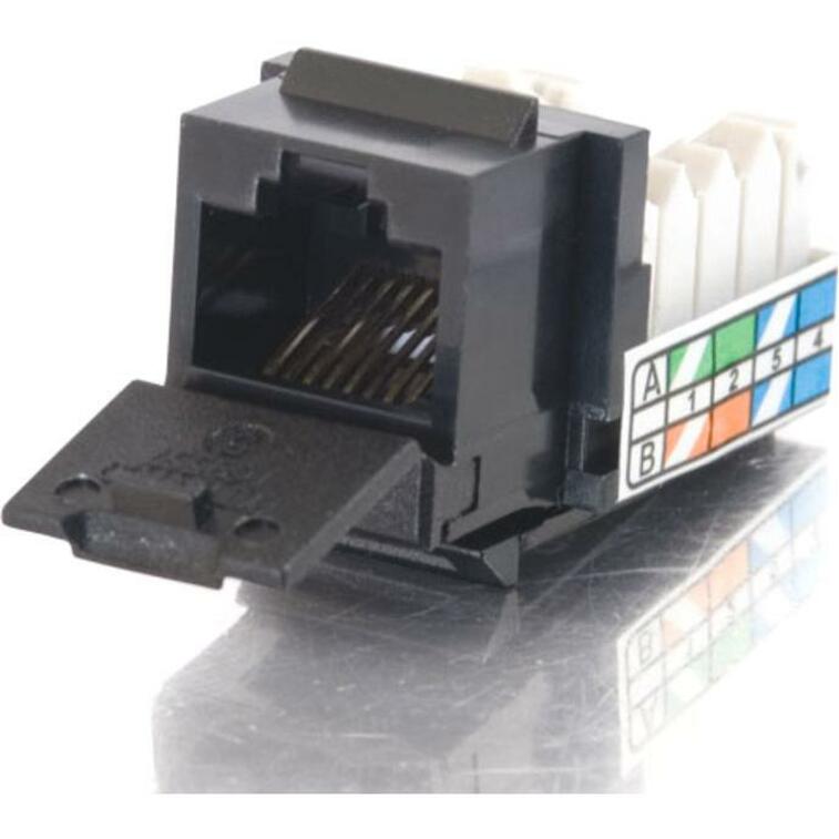 CAT5E 90 KEYSTONE JACK BLK