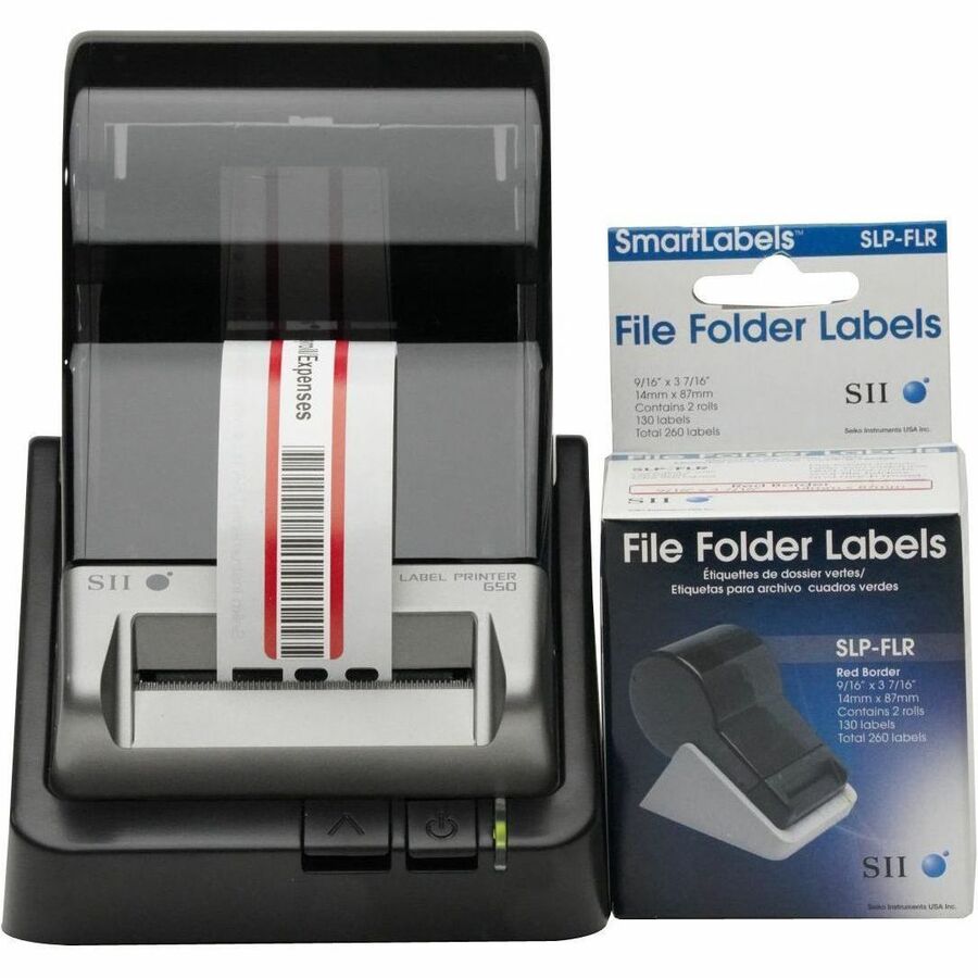 Seiko Slp-Flb White/Red File Folder Labels - Designed Perfectly for Labeling Fol
