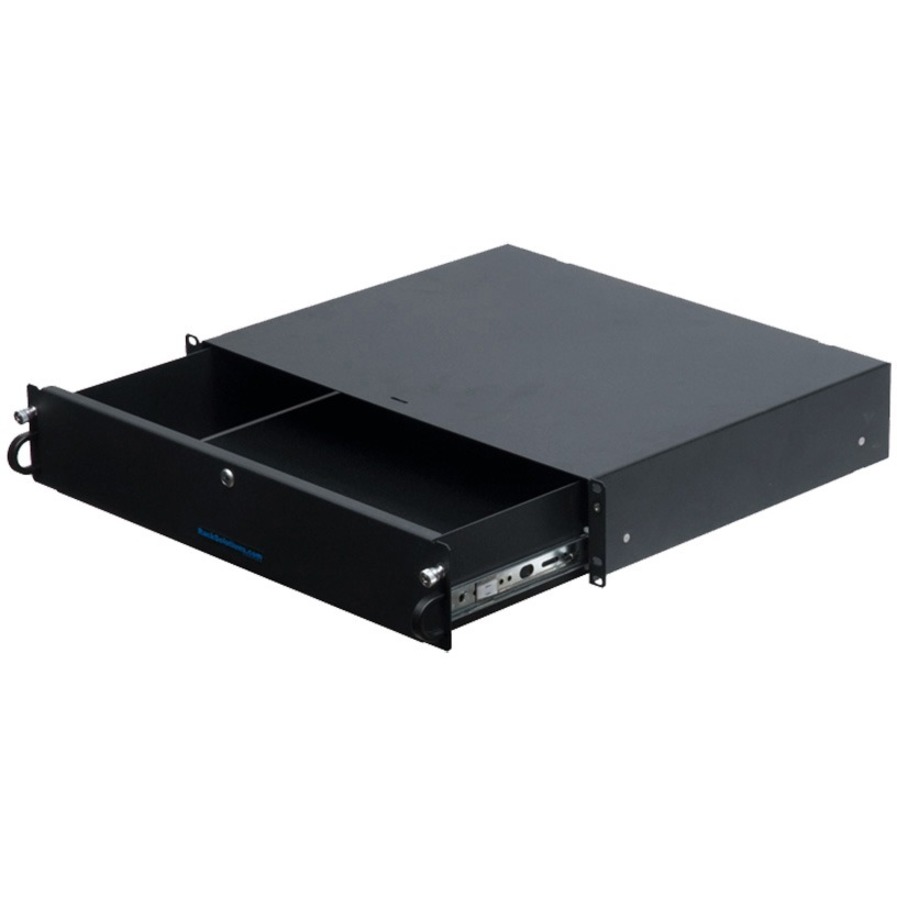 LOCKABLE RACKMOUNT DRAWERS - BLACK - 2U TALL LOCKABLE RACKMOUNT DRAWER: 14IN DEE