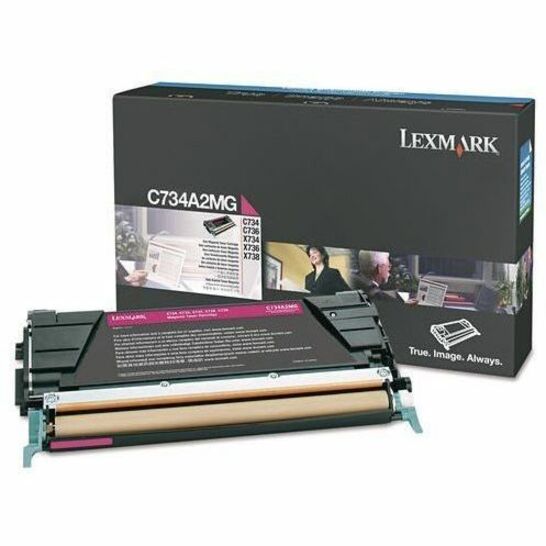 LEXMARK C734A2MG MAGENTA TONER CARTRIDGE FOR USE IN C/X734,746,X738 ESTIMATED YI