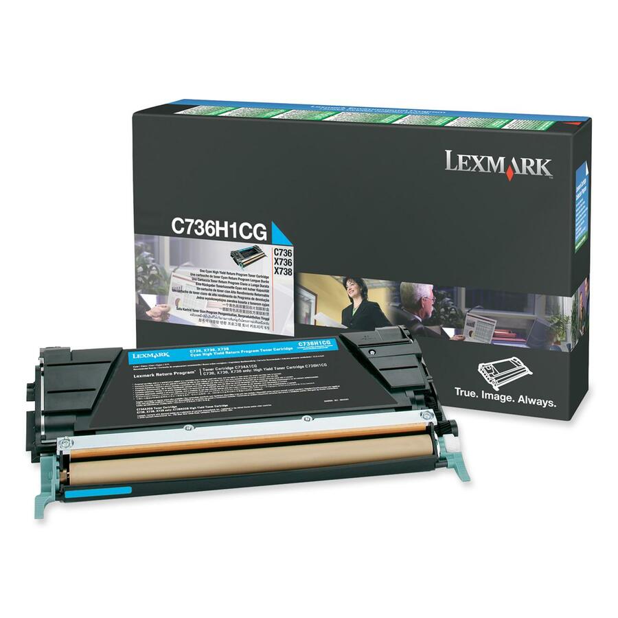 LEXMARK C736H1CG CYAN RETURN PROGRAM TONER CARTRIDGE FOR USE IN C/X736,X738 ESTI