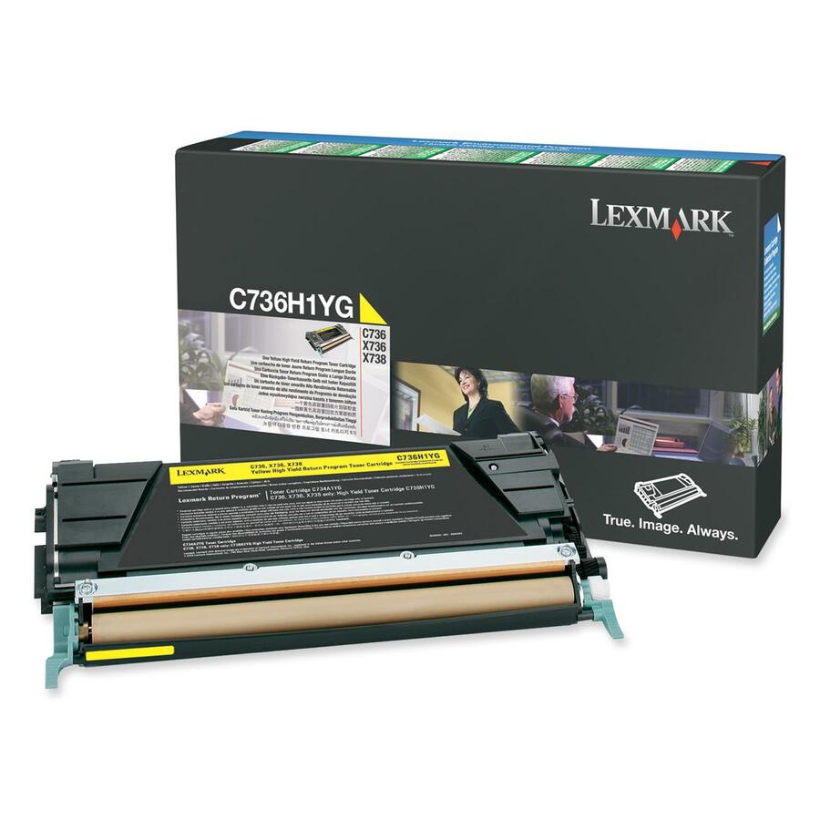 LEXMARK C736H1YG YELLOW RETURN PROGRAM TONER CARTRIDGE FOR USE IN C/X736,X738 ES