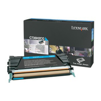 LEXMARK C736H2CG CYAN TONER CARTRIDGE FOR USE IN C/X736,X738 ESTIMATED YIELD 10K