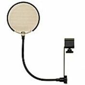 UNIVERSAL METAL MESH POP FILTER IN SILVER.